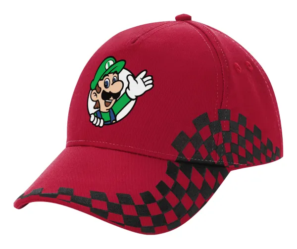 Super mario Luigi win — Adult Cap RACING Ultimate Red/Black, (100% COTTON DRILL, ADULT, UNISEX, ONE SIZE ADULT)