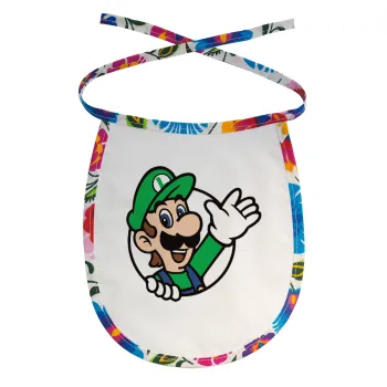 Super mario Luigi win, Σαλιάρα μωρού αλέκιαστη με κορδόνι Χρωματιστή