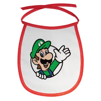 Super mario Luigi win, Σαλιάρα μωρού αλέκιαστη με κορδόνι Κόκκινη