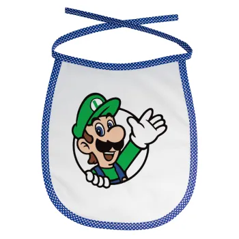 Super mario Luigi win, Σαλιάρα μωρού αλέκιαστη με κορδόνι Μπλε