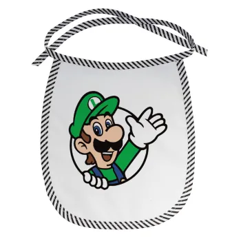 Super mario Luigi win, Σαλιάρα μωρού αλέκιαστη με κορδόνι Μαύρη