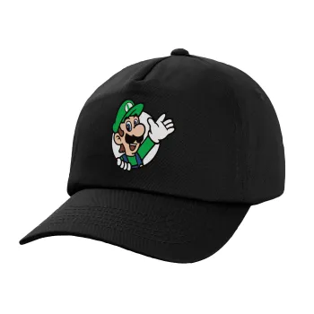 Super mario Luigi win, Adult Baseball Cap, 100% Cotton, Black (COTTON, ADULT, UNISEX, ONE SIZE)