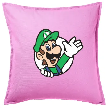Super mario Luigi win, Sofa cushion Pink 50x50cm includes filling