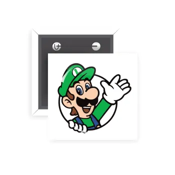 Super mario Luigi win, Κονκάρδα παραμάνα τετράγωνη 5x5cm