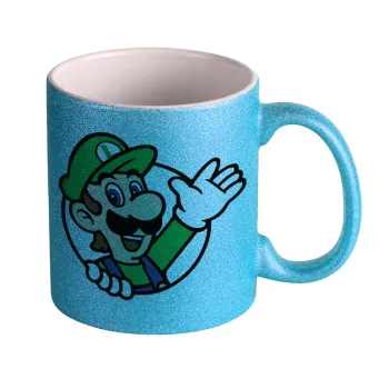 Super mario Luigi win, Κούπα Σιέλ Glitter που γυαλίζει, κεραμική, 330ml