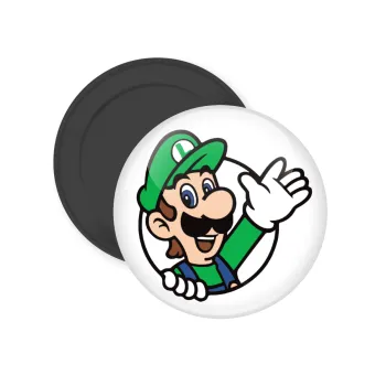 Super mario Luigi win, Μαγνητάκι ψυγείου στρογγυλό διάστασης 5cm