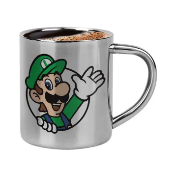 Super mario Luigi win, Κουπάκι μεταλλικό διπλού τοιχώματος για espresso (220ml)