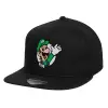 Children's Flat Snapback Hat, Black (100% COTTON, CHILD, UNISEX, ONE SIZE)