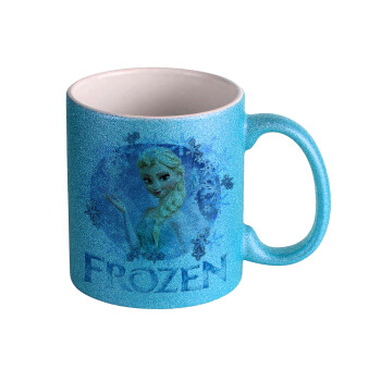 Frozen Elsa, Κούπα Σιέλ Glitter που γυαλίζει, κεραμική, 330ml