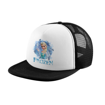 Frozen Elsa, Καπέλο Ενηλίκων Soft Trucker με Δίχτυ Black/White (POLYESTER, ΕΝΗΛΙΚΩΝ, UNISEX, ONE SIZE)