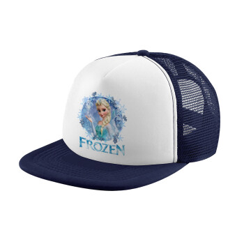 Frozen Elsa, Καπέλο παιδικό Soft Trucker με Δίχτυ ΜΠΛΕ ΣΚΟΥΡΟ/ΛΕΥΚΟ (POLYESTER, ΠΑΙΔΙΚΟ, ONE SIZE)