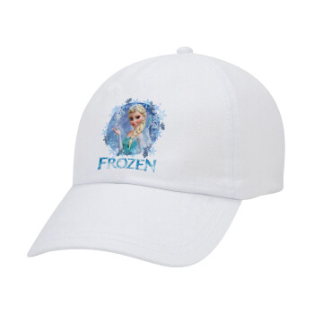 Frozen Elsa, Καπέλο ενηλίκων Jockey Λευκό (snapback, 5-φύλλο, unisex)