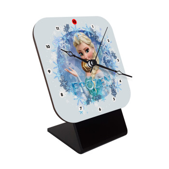 Frozen Elsa, Επιτραπέζιο ρολόι ξύλινο με δείκτες (10cm)