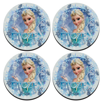 Frozen Elsa, SET of 4 round wooden coasters (9cm)