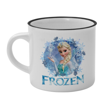 Frozen Elsa, Κούπα κεραμική vintage Λευκή/Μαύρη 230ml