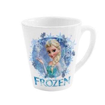 Frozen Elsa, Κούπα κωνική Latte Λευκή, κεραμική, 300ml