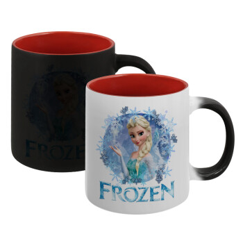 Frozen Elsa, Κούπα Μαγική εσωτερικό κόκκινο, κεραμική, 330ml που αλλάζει χρώμα με το ζεστό ρόφημα (1 τεμάχιο)