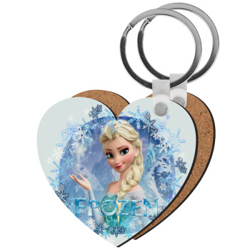 Frozen Elsa, Μπρελόκ Ξύλινο καρδιά MDF