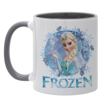 Frozen Elsa, Κούπα χρωματιστή γκρι, κεραμική, 330ml