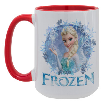 Frozen Elsa, Κούπα Mega 15oz, κεραμική Κόκκινη, 450ml