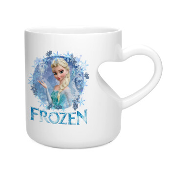 Frozen Elsa, Κούπα καρδιά λευκή, κεραμική, 330ml