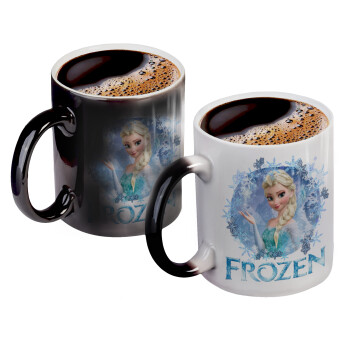 Frozen Elsa, Color changing magic Mug, ceramic, 330ml when adding hot liquid inside, the black colour desappears (1 pcs)