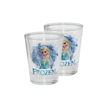 Frozen Elsa, Σφηνοπότηρα γυάλινα 45ml διάφανα (2 τεμάχια)