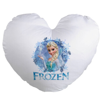Frozen Elsa, Μαξιλάρι καναπέ καρδιά 40x40cm περιέχεται το  γέμισμα