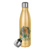 Glitter gold stainless steel thermos bottle, double-walled, 500ml