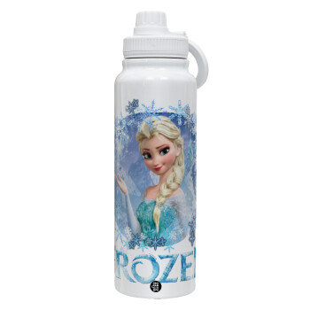 Frozen Elsa, 1L Stainless Steel Thermal Bottle with Phone Holder & Double Wall Insulation
