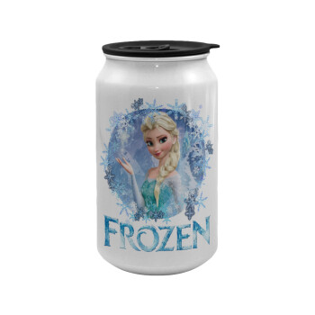 Frozen Elsa, Κούπα ταξιδιού μεταλλική με καπάκι (tin-can) 500ml