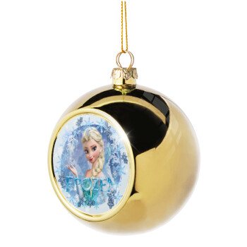 Frozen Elsa, Χριστουγεννιάτικη μπάλα δένδρου Χρυσή 8cm