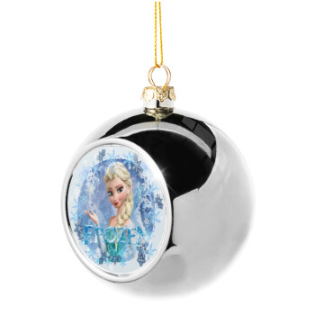 Frozen Elsa, Χριστουγεννιάτικη μπάλα δένδρου Ασημένια 8cm