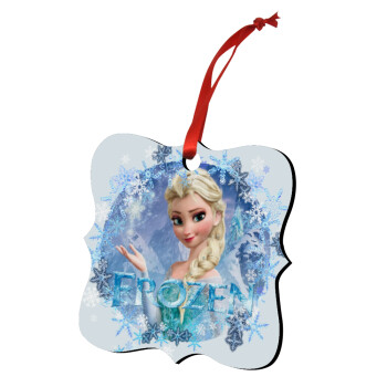 Frozen Elsa, Χριστουγεννιάτικο στολίδι polygon ξύλινο 7.5cm