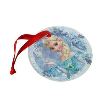 Frozen Elsa, Χριστουγεννιάτικο στολίδι γυάλινο 9cm