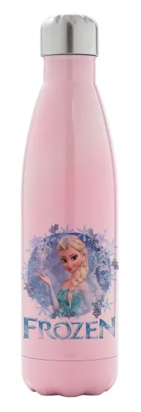 Frozen Elsa — Metal mug thermos Pink Iridiscent (Stainless steel), double wall, 500ml