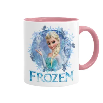 Frozen Elsa, Mug colored pink, ceramic, 330ml