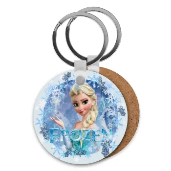 Frozen Elsa, Μπρελόκ Ξύλινο στρογγυλό MDF Φ5cm