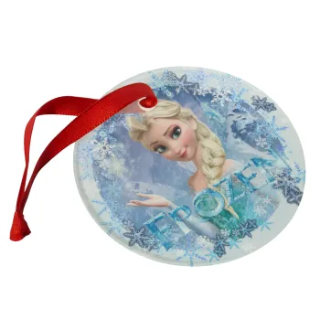 Frozen Elsa, Christmas ornament glass 9cm