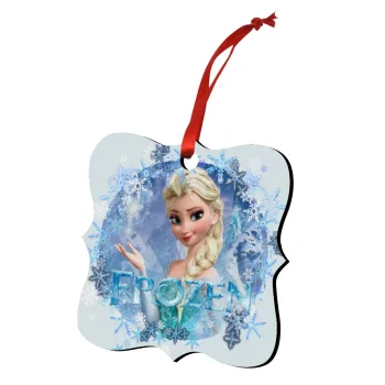 Frozen Elsa, Στολίδι Χριστουγεννιάτικο στολίδι polygon ξύλινο 7.5cm