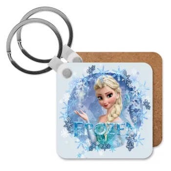 Frozen Elsa, Μπρελόκ Ξύλινο τετράγωνο MDF