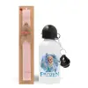 Easter Set, metallic aluminum bottle (500ml) & aromatic flat Easter candle (30cm) (PINK)