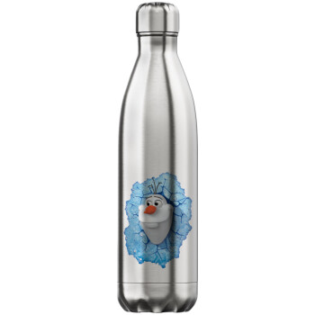 Frozen Olaf, Inox (Stainless steel) hot metal mug, double wall, 750ml