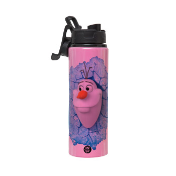 Frozen Olaf, Metallic water bottle with safety lid, 850ml aluminum