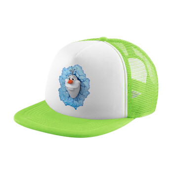 Frozen Olaf, Καπέλο Soft Trucker με Δίχτυ Πράσινο/Λευκό
