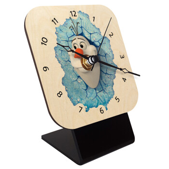 Frozen Olaf, Quartz Table clock in natural wood (10cm)