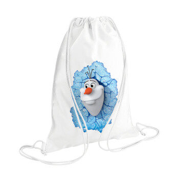 Frozen Olaf, Τσάντα πλάτης πουγκί GYMBAG λευκή (28x40cm)