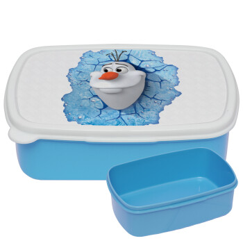 Frozen Olaf, ΜΠΛΕ παιδικό δοχείο φαγητού (lunchbox) πλαστικό (BPA-FREE) Lunch Βox M18 x Π13 x Υ6cm