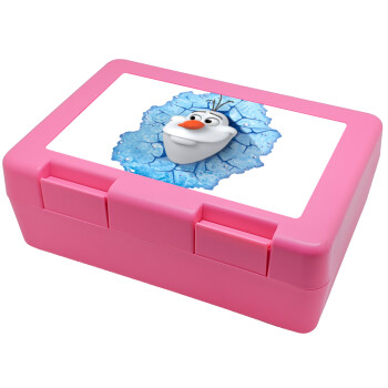 Frozen Olaf, Παιδικό δοχείο κολατσιού ΡΟΖ 185x128x65mm (BPA free πλαστικό)