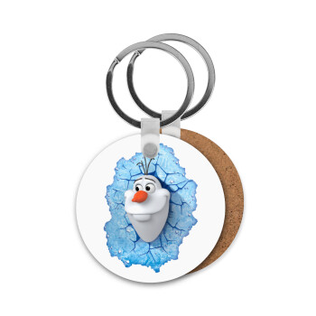 Frozen Olaf, Μπρελόκ Ξύλινο στρογγυλό MDF Φ5cm